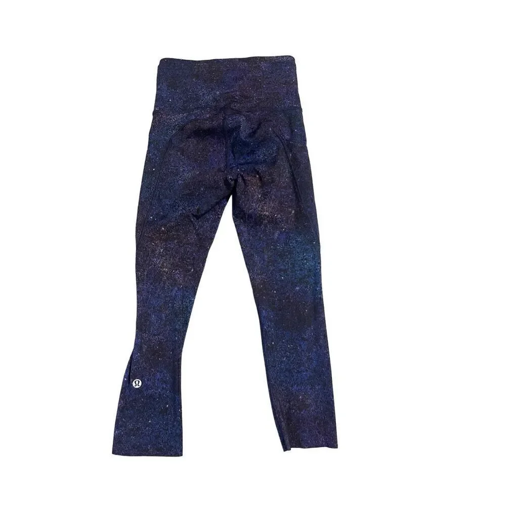 Lululemon Fast and Free High-Rise Crop II Nulux Polar Lights Blue Multi Size 0